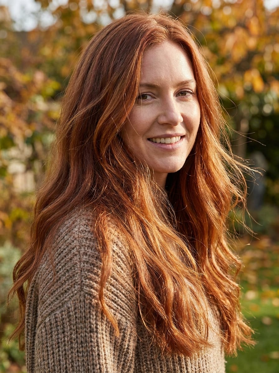 Lange Kupfer Haare - Kupfer Haarfarbe